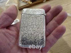 Quality Antique Victorian Solid Hallmarked Silver Card Case Dates C 1887