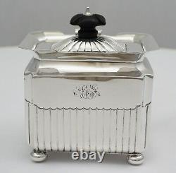 Quality Victorian sterling silver tea caddy, Gs&Ss Co. London 1894, 98mm, 159g
