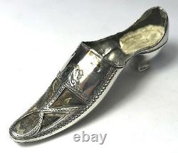 RARE Antique Victorian Hallmarked Silver Shoe Pin Cushion 1890 Adie & Lovekin