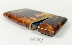 RARE BEAUTIFUL VICTORIAN Faux BLONDE TORTOISESHELL SMALL CARD CASE c1900