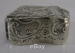 RARE FRENCH SOLID SILVER MECHANICAL SNUFF BOX c1900 ANTIQUE PUSH BUTTON