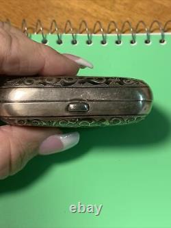 RUSSIAN STERLING SILVER GILDED NIELLO SNUFF BOX, 1890's MOSCOW