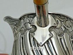 Rare Antique Solid Silver Lidded Brandy Warmer on Burner London 1885 OAS