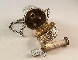 Rare Antique Solid Sterling Silver Chatelaine Sewing Etui Birmingham 1893
