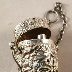 Rare Antique Solid Sterling Silver Chatelaine Sewing Etui Birmingham 1893
