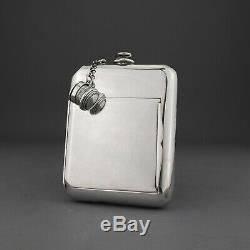 Rare Antique Solid Sterling Silver Hip Flask / Cigarette Case /Sandwich Box, 1853
