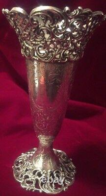 Rare Antique Spaulding Co. STERLING SILVER VASE BEAUTIFUL Very Detailed