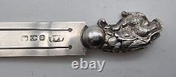 Rare Antique Sterling Silver Dolphin Bookmark Birmingham 1894