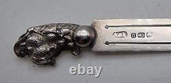 Rare Antique Sterling Silver Dolphin Bookmark Birmingham 1894