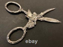 Rare London 1898 Hanau Import Sterling Silver Umbrella Man Novelty Scissors