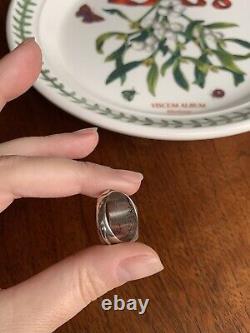 Rare PANSY Photo LOCKET Mourning RING French Victorian Art Nouveau Solid Silver