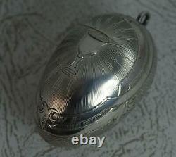 Rare Russian 19thC 84 Solid Silver Egg Pendant with Opening