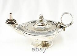 Rare Silver Military Aladdins Lamp Cigar Lighter Trophy. 18th Royal Hussars 1877