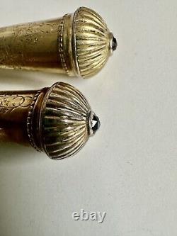 Rare Victorian 1840s Sterling Silver Bohemian Garnet Cutlery