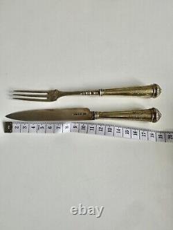 Rare Victorian 1840s Sterling Silver Bohemian Garnet Cutlery