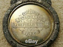 Rare Victorian Giant Scottish Silver West Calder Bowling Club Limefield Medal