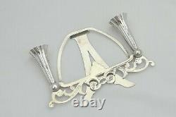 Rare Victorian Pair Hm Sterling Silver Bride & Groom Place Card Holders 1890