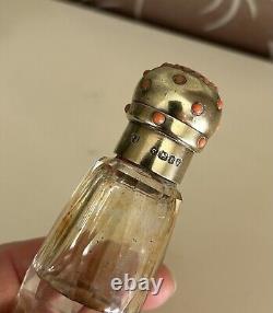 Rare Victorian Silver-Gilt, Turquoise & Coral Double Scent Bottle, London, 1866