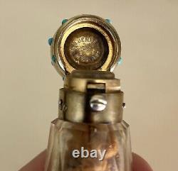 Rare Victorian Silver-Gilt, Turquoise & Coral Double Scent Bottle, London, 1866