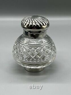 Rare Victorian Solid Silver & Cut Glass Perfume Bottle London 1892 EFHT
