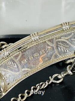 Rare Victorian Solid Silver Royal Navy Bosun's Call & Albert (G. Unite d. 1872)
