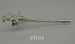 Rare Victorian Sterling Silver Knight Cayenne Laudanum Spoon 1899 Antique