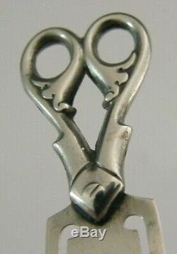 Rare Victorian Sterling Silver Scissor Bookmark 1887 Chester Antique Sewing