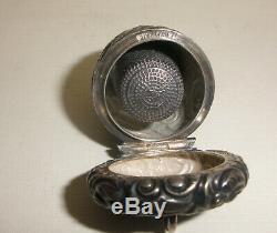 Rare antique acorn form thimble sterling silver case holder Victorian chatelaine