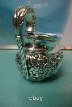 Repousse raised relief Sterling silver CHESTER Tea pot & Milk jug Ridley Hayes