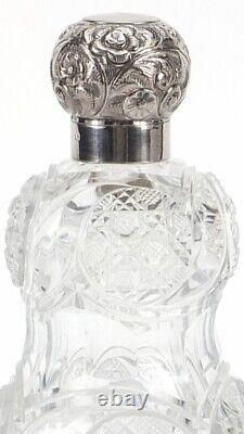 SALE! RARE Charles May Victorian Silver and Cut Glass Double Gourd Scent Bottle