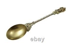 SET OF 12 ANTIQUE VICTORIAN SILVER GILT TEASPOONS in CASE 1888