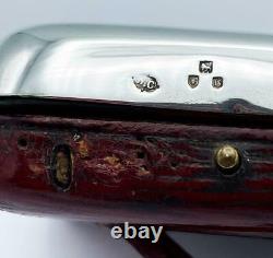 SILVER POCKET WATCH CASE London 1898 RED LEATHER William Comyns