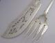 Stunning English Victorian Solid Sterling Silver Fish Servers 1854 Antique 238g