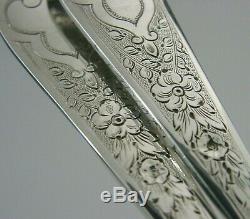 STUNNING SET OF VICTORIAN STERLING SILVER SERVING BERRY SPOONS 1885 ANTIQUE 118g