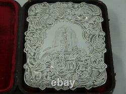 STUNNING VICTORIAN silver CARD CASE, 1845, 70gm