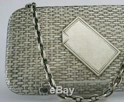 SUPERB AMERICAN VICTORIAN SOLID STERLING SILVER CARD CASE ANTIQUE c1880s WATSON