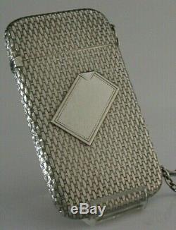 SUPERB AMERICAN VICTORIAN SOLID STERLING SILVER CARD CASE ANTIQUE c1880s WATSON