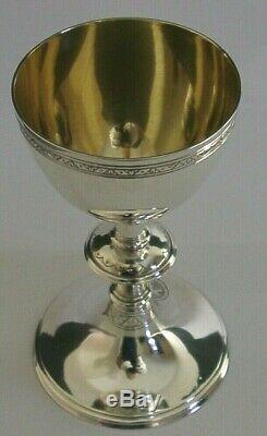 SUPERB GOOD SIZED SOLID STERLING SILVER HOLY COMMUNION CHALICE 1900 ANTIQUE 171g