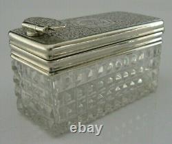SUPERB RARE VICTORIAN STERLING SILVER TRAVELLING INKWELL 1874 ANTIQUE 124g