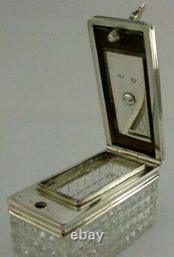SUPERB RARE VICTORIAN STERLING SILVER TRAVELLING INKWELL 1874 ANTIQUE 124g