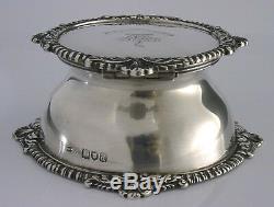 SUPERB SOLID SILVER CRESTED INKWELL 1899 LARGE 550g ENGLISH ANTIQUE