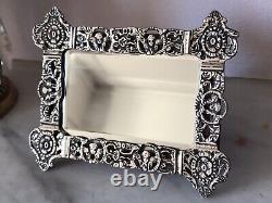 SUPERB Victorian Solid Silver Framed Mirror Easel Back Hallmarked London 1889