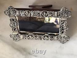 SUPERB Victorian Solid Silver Framed Mirror Easel Back Hallmarked London 1889