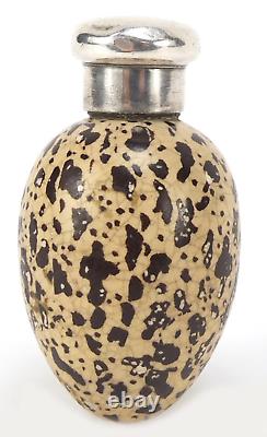 Sampson Mordan Bird's Egg Scent Bottle Victorian 1865 Silver Collar Magpie