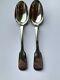 Set Of 2 Victorian Fiddle Pattern Dessert Spoons Exeter