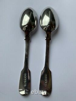 Set of 2 Victorian Fiddle Pattern Dessert Spoons Exeter
