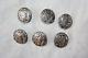 Set Of Six Silver Buttons Hallmarked 1902 London William Fawdery 19.3 Grams