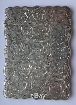 Silver Card Case Victorian B'ham 1892 10cm x 7cm 73g maker Thomas Hayes