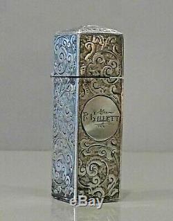 Silver Scent Bottle 1884 Birmingham, hallmarked with Makers Mark
