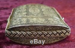 Silver filigree vintage Victorian antique card case box